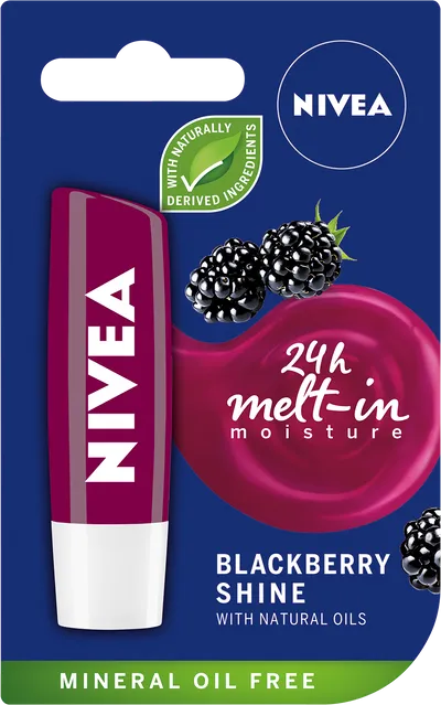 Nivea Blackberry Shine, 24h Melt-in Moisture (Pielęgnacyjna pomadka do ust jeżynowa)