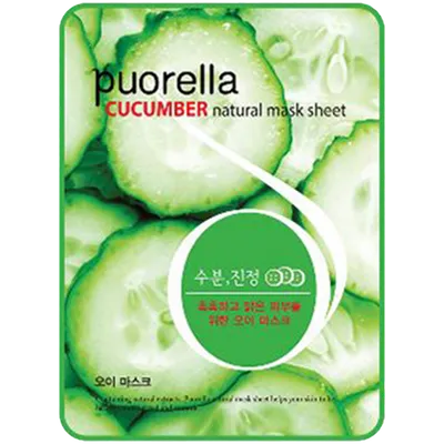 Puorella Cucumber Natural Mask Sheet (Odświeżająca maska do twarzy `Ogórek`)