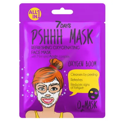 Vilenta 7 Days, Pshhh Mask Refreshing Oxygenating Face Mask (Maseczka do twarzy `Mięta`)
