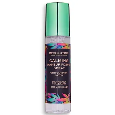 Revolution Beauty (Makeup Revolution) Calming Fixing Spray with Canabis Sativa (Spray wykańczajacy makijaż z wyciągiem z konopi indyjskiej)