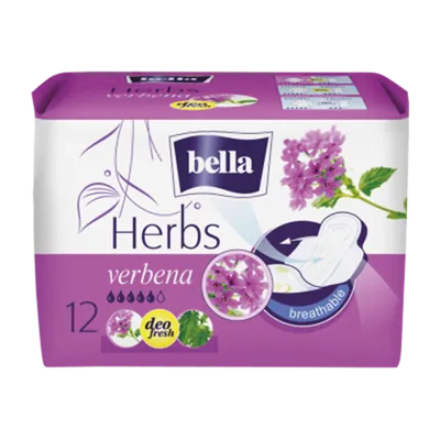 Bella Herbs, Verbena, Podpaski wzbogacone wyciągiem z werbeny