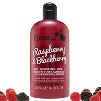 I Love... Cosmetics Raspberry, Bubble Bath & Shower Creme (Żel pod prysznic i do kąpieli)
