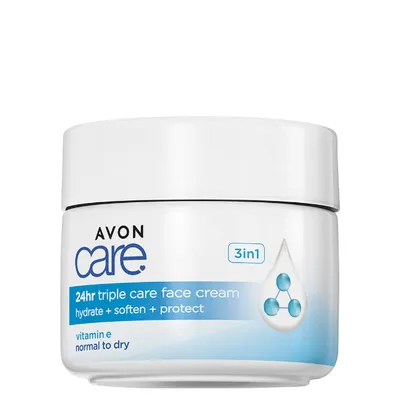 Avon Care, 24hr Tripple Care Face Cream (Intensywnie nawilżający krem do twarzy 3w1 z witaminą E)