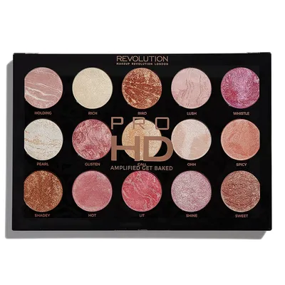 Revolution Beauty (Makeup Revolution) Pro HD, Amplified Get Baked (Paleta wypiekanych pudrów do makijażu twarzy)