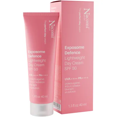 Nacomi Next Lvl, The Perfect Day Cream, Exposome Defence Lightweight Day Cream SPF50 (Lekki krem do twarzy z SPF50)