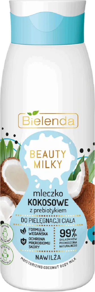 Bielenda Beauty Milky, Mleczko kokosowe do pielęgnacji ciała z prebiotykiem