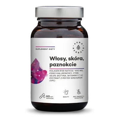Aura Herbals Kolagen Rybi Naticol, Suplement diety włosy skóra paznokcie