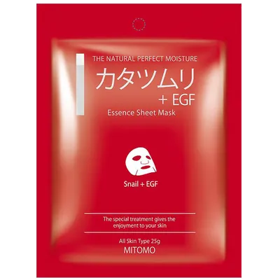 Mitomo Snail + EGF Essence Sheet Mask (Maska do twarzy w płachcie ze śluzem ślimaka i EGF)