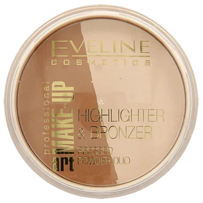 Eveline Cosmetics Art Professional Make - up, Highlighter & Bronzer Pressed Powder Duo (Rozświetlacz i puder brązujący)