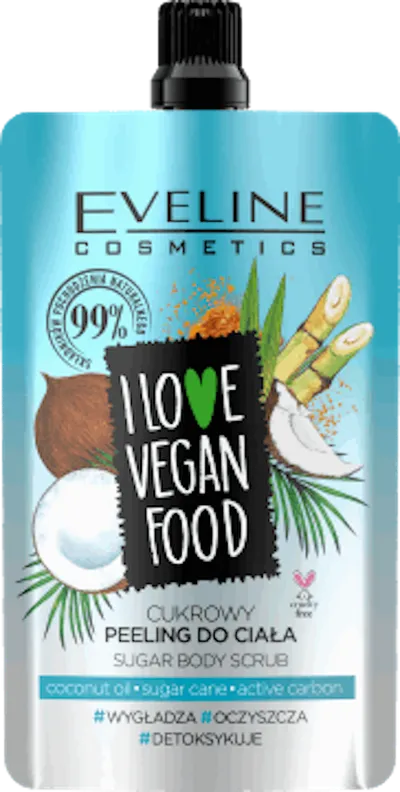 Eveline Cosmetics I Love Vegan Food, Peeling do ciała cukrowy kokosowy