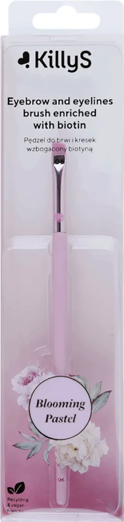 KillyS Blooming Pastel, Eyebrow and Eyelines Brush Enriched with Biotin 06 (Pędzel do brwi i kresek skośny  wzbogacony biotyną)