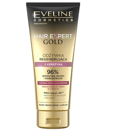 Eveline Cosmetics Hair Expert Gold, Odżywka regenerująca z keratyną