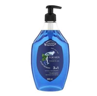 Energy of Vitamins Sports Refresh, Men Shower Gel 3 in 1 (Męski żel pod prysznic 3w1)