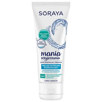Soraya Mania oczyszczania, Peeling 3 w 1 potrójnie złuszczający do skóry normalnej i mieszanej