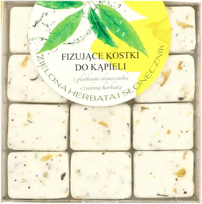 Manufaktura Piękna Fizujące kostki do kąpieli `Zielona herbata i słonecznik`