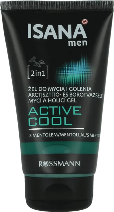 Isana Men, Active Cool, Żel do mycia i golenia z mentolem