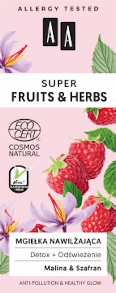 AA Super Fruits & Herbs, Mgiełka nawilżająca `Detox i odświeżenie`