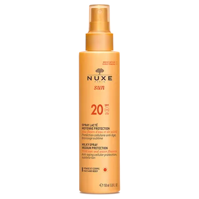 Nuxe Sun, Milky Spray Medium Protection SPF 20 (Mleczko do opalania twarzy i ciała SPF 20)