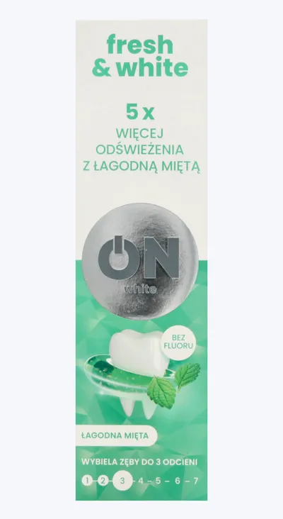 WhiteON Fresh & White, Wybielająca pasta do zębów Łagodna Mięta