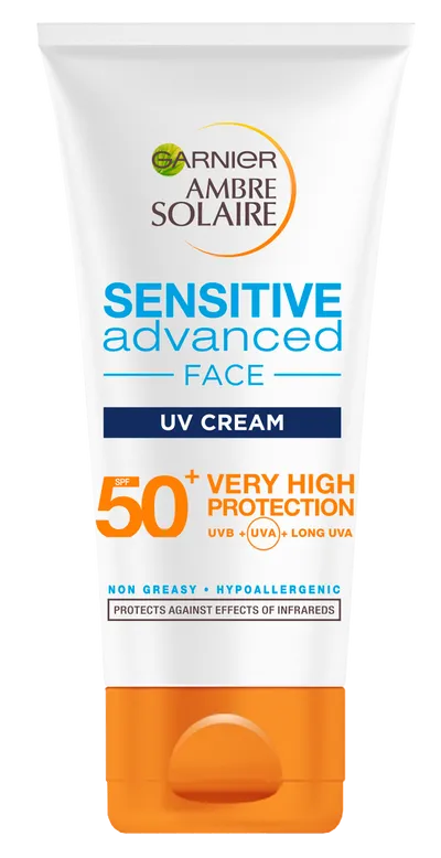 Garnier Ambre Solaire, Sensitive Advanced Face UV Cream SPF 50+ (Krem ochronny do twarzy)