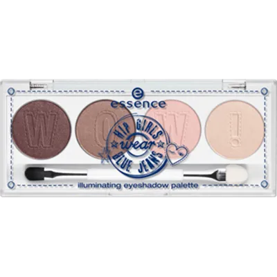 Essence Hip Girls Wear Blue Jeans, Illuminating Eyeshadow Palette (Paleta 4 cieni do powiek)