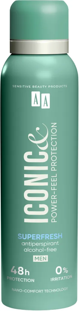 AA Iconic & Power-Feel Protection, Superfresh, Men Alcohol-Free Antiperspirant Spray (Antyperspirant w sprayu dla mężczyzn)