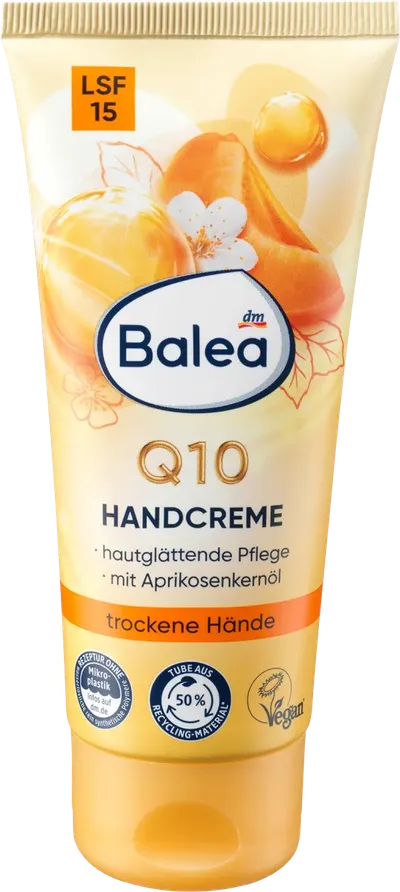 Balea Q10 & Apricort, Hand Cream SPF15 (Q10 i Morela, Krem do rąk SPF15)