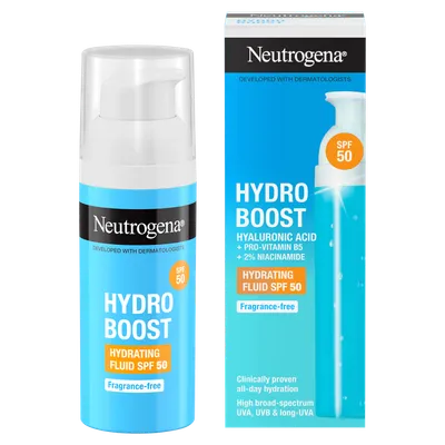 Neutrogena Hydro Boost, Hydrating Fluid SPF50 (Nawadniający krem do twarzy z SPF50)