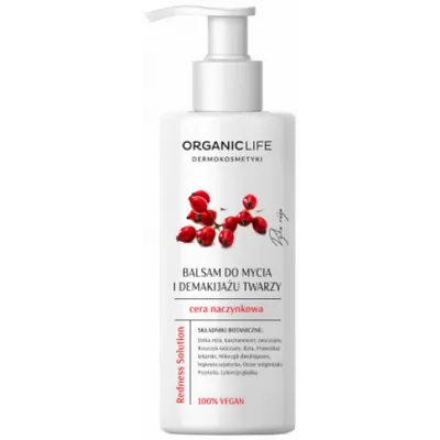 Organic Life Redness Solution, Balsam do mycia i demakijażu do cery naczynkowej
