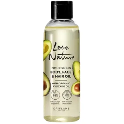 Oriflame Love Nature, Nourishing Bod , Face & Hair Oil with Organic Avocado Oil (Odżywczy olejek do twarzy, ciała i włosów z organicznym olejem z awokado (nowa wersja))