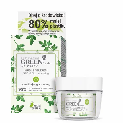 Floslek Green for Skin, Krem na dzień z selerem SPF 15 `Zielone warzywa`