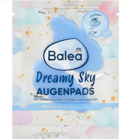 Balea Dreamy Sky, Hydrogel Eye Pads with Cloudblossom-Extract & Hyaluron (Płatki pod oczy)