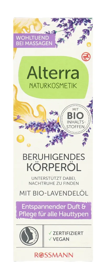 Alterra Lavender, Calminb Body Oil (Uspokajający olejek do ciała z olejkiem lawendowym bio)