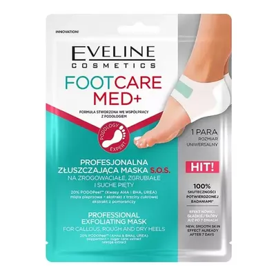 Eveline Cosmetics Foot Care Med+, Profesjonalna złuszczająca maska S.O.S na zrogowaciałe, zgrubiałe i suche pięty