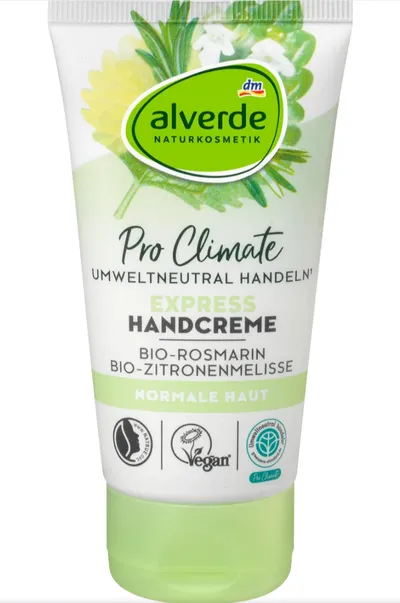 Alverde Pro Climate, Express handcreme (Krem do rąk Bio-rozmaryn i Bio-melisa cytrynowa)