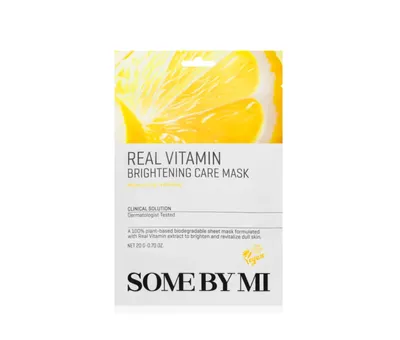 Some by MI Real Vitamin, Brightening Care Mask (Rozjaśniająca maska do twarzy w płachcie z witaminą C)