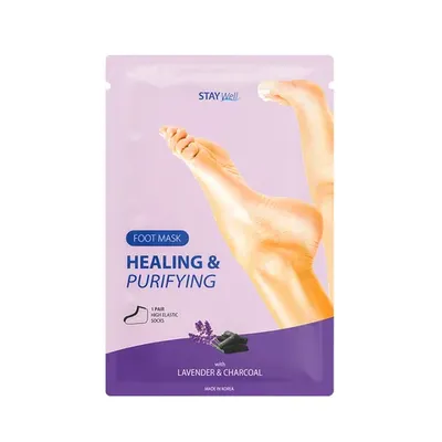Stay Well Charcoal, Healing & Purifying Foot Mask (Węgiel, Oczyszczająca maska do stóp)