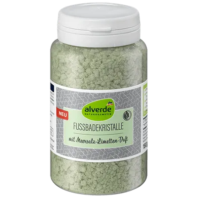 Alverde Fußbadekristalle mit Meersalz-Limetten-Duft (Sól do kąpieli stóp o zapachu soli morskiej i limonki)