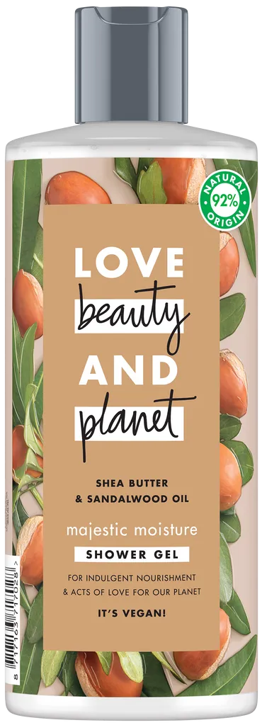Love Beauty and Planet Majestic Moisture, Shea Butter & Sandalwood Oil Shower Gel (Odżywczy żel pod prysznic z masłem shea i olejkiem z drzewa sandałowego)