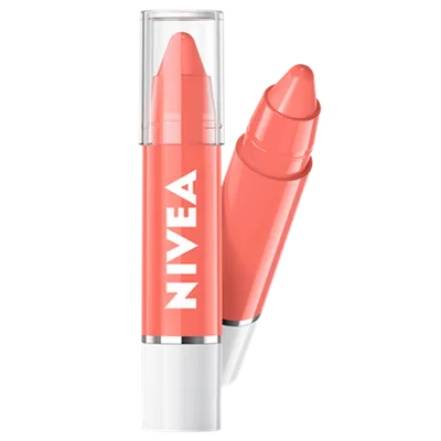 Nivea Coral Crush, Longlasting Melt-in Moisture & Intensive Colour Crayon Lipstick Color Lip Balm (Koloryzujący balsam do ust w kredce)