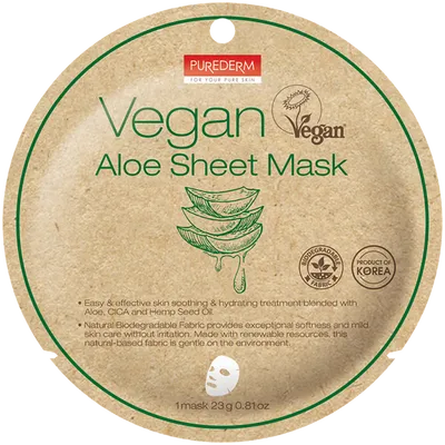Purederm Vegan Aloe Vera Sheet Mask (Maska do twarzy)