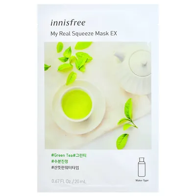 Innisfree [It's] My Real Squeeze Mask Green Tea (Maska w płachcie z zieloną herbatą)