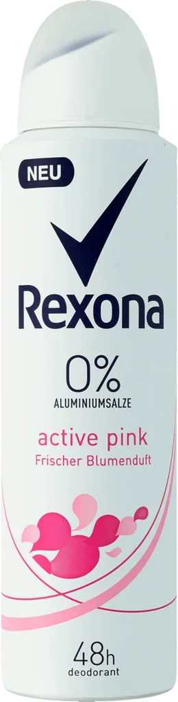 Rexona Active Pink, 24h Deodorant Spray 0% Aluminium Salts (Dezodorant w aerozolu dla kobiet)