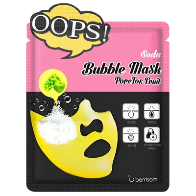 Berrisom Soda Bubble Mask Poretox Fruit (Bąbelkująca maska do twarzy w płachcie)