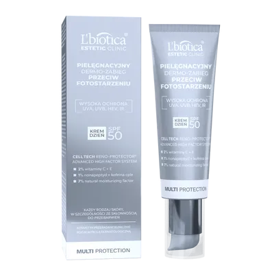 L'biotica Estetic Clinic, Multi Protection, Pielęgnacyjny dermo-zabieg przeciw fotostarzeniu krem na dzień SPF 50