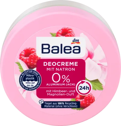 Balea Deocreme mit Natron mit Himbeer ind Magnolien-Duft (Dezodorant w kremie o zapachu maliny i magnolii)