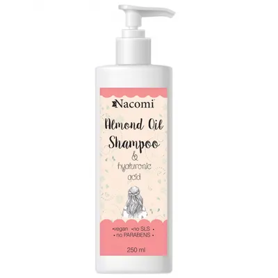 Nacomi Shampoo with Sweet Almond Oil and Hyaluronic Acid Natural (Naturalny szampon do włosów suchych i normalnych)
