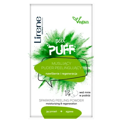 Lirene Dermoprogram Peel Puff, Musujący puder peelingujący `Nawilżenie i regeneracja`