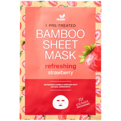 Action Bamboo Sheet Mask Refreshing Strawberry (Maseczka do twarzy w arkuszu)