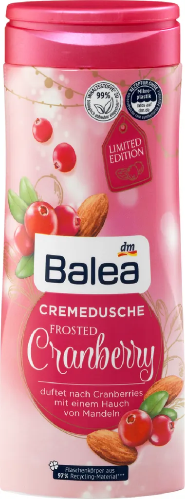 Balea Cremedusche Frosted Cranberry (Żel pod prysznic 'Żurawina i migdały')